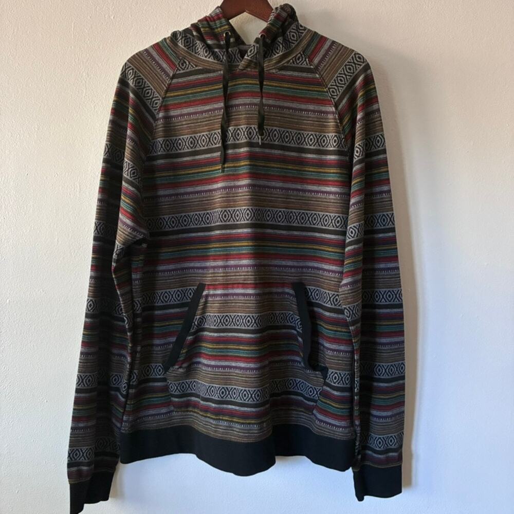 Arizona Jean Co Baja Hoodie Mens XL Multicolor Striped Pullover Southwestern